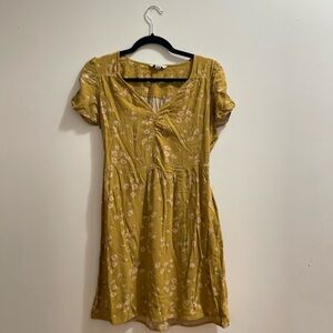 American Eagle Outfitters Yellow Floral Mini Dress